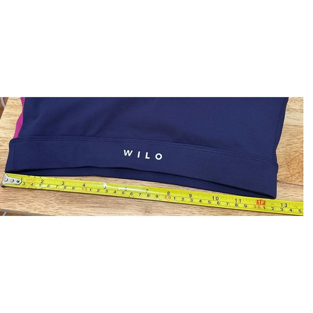 WILO the Label Color Block Sports Bra Top Size Medium Purple Pink White Athletic